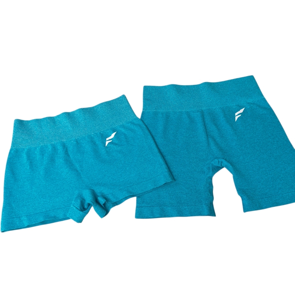 Flag Nor Fail Women’s Seamless Athletic Shorts – Teal Blue (Lot of 2)